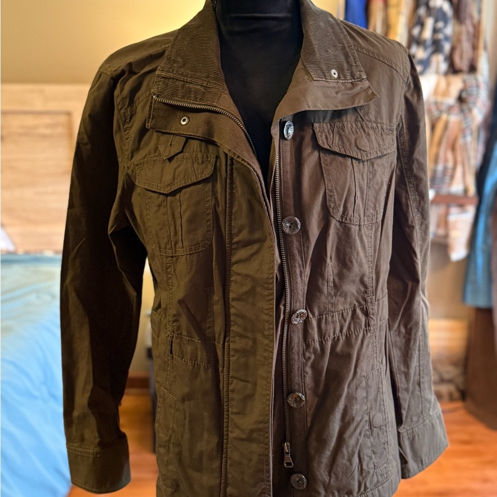 Christopher & Banks Olive Military Jacket